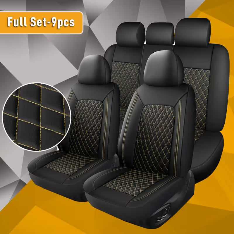 Quilted Car Seat Cover Universal Size Fit Cars with 5 Seats Cars Suvs CRV Pickup Truck