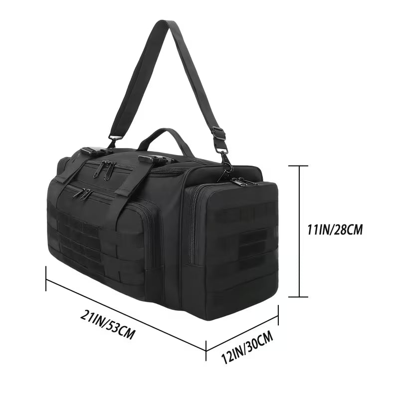 Heavy-Duty MOLLE-Compatible Car Seat Organizer with Multi-Pocket Storage Bag, Zipper Closure Suitable for Travel,