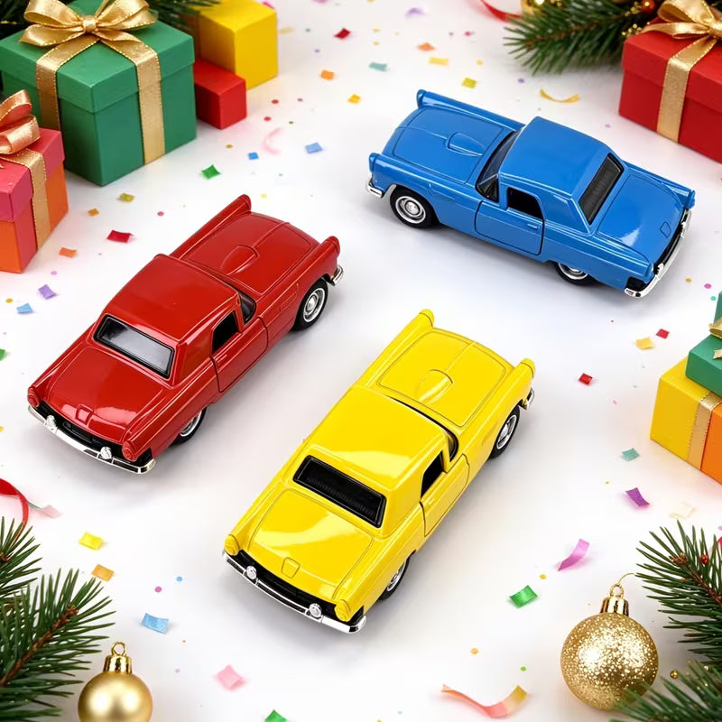 1:38 Scale Zinc Alloy Diecast Vintage Toy Car Model, Opening Doors, Pull-Back Action