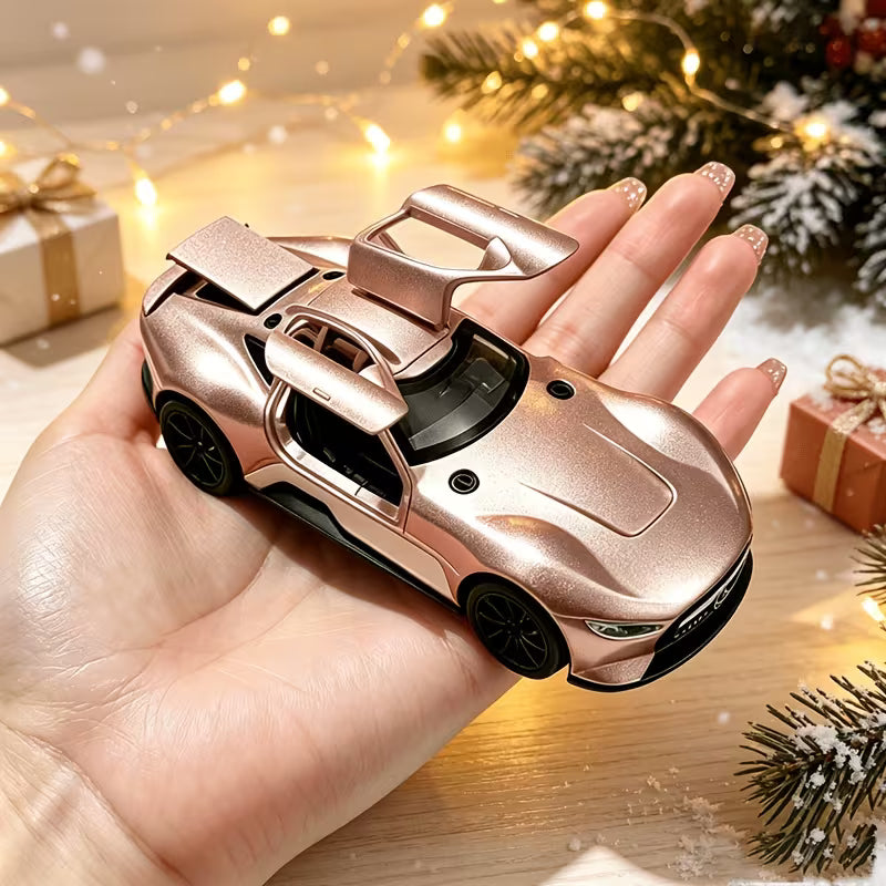Die-Cast Metal Racing Car Model, Rear-Wheel Drive, Random Color, 1Pc