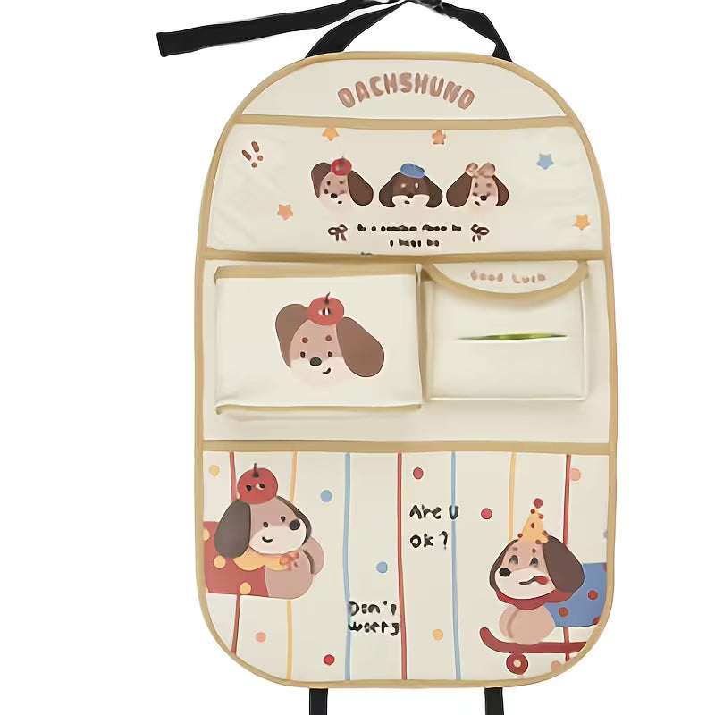 Car Multi-Pocket Classified Seat Back Storage Bag - Can Be Used As a Cup Holder, Phone Holder, Tissue Box, Trash Can, File Bag,