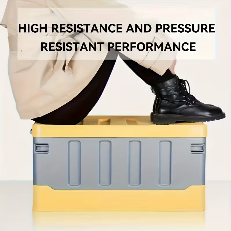 9.25gal/15.85gal Large-Capacity Outdoor Storage Box, Foldable Outdoor Storage Container, Collapsible Storage Bin