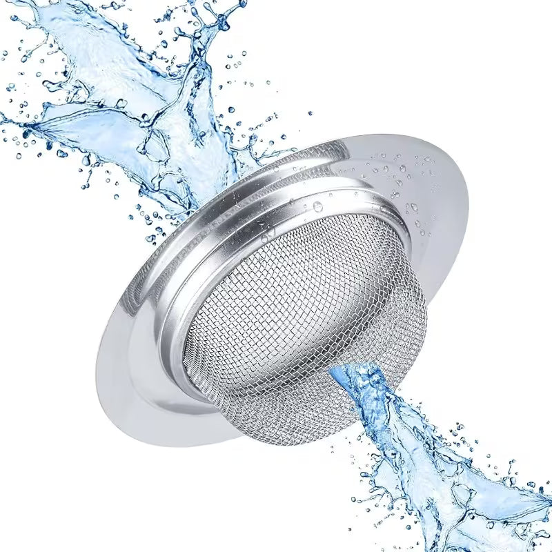 2-Pack Sink Filter for Most Sink Drains, Stainless Steel Mesh Drain Covers, Wide-Rim Fine Mesh, Durable & Rustproof