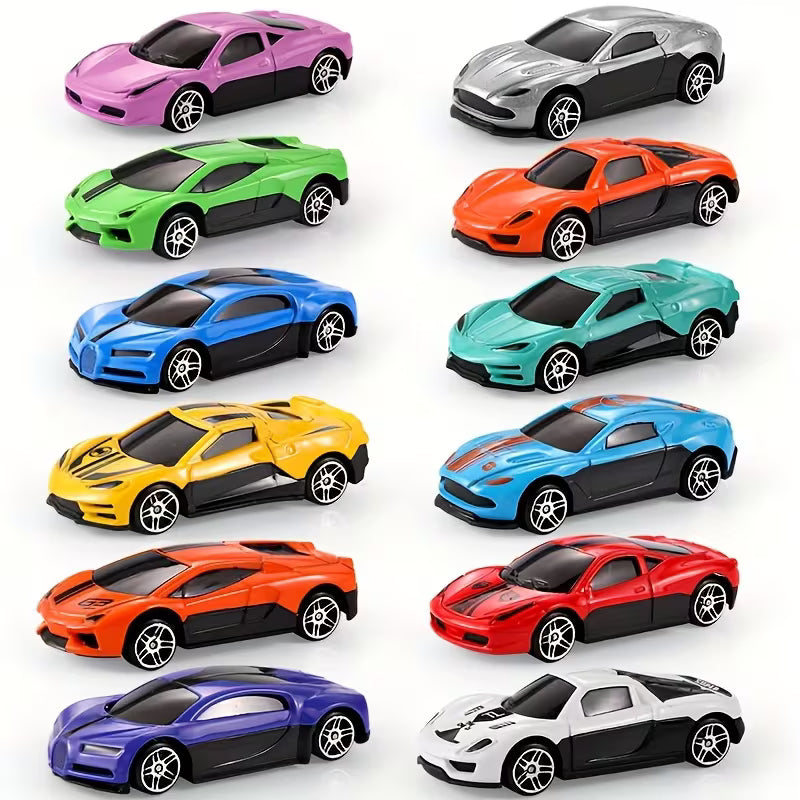 12 Alloy Racing Car Models Mini Alloy Toy Cars, Perfect for Birthday Or Halloween Gifts (Random