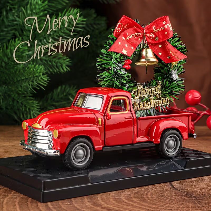 Vintage Red Pickup Truck Christmas Ornament