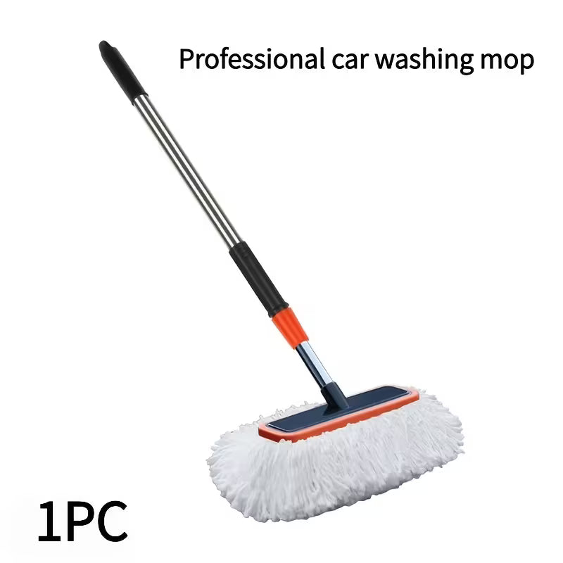1pc Of Soft-Bristled Car Cleaning Mop And Brush, An Extendable Cleaning Tool Specifically for Cars.