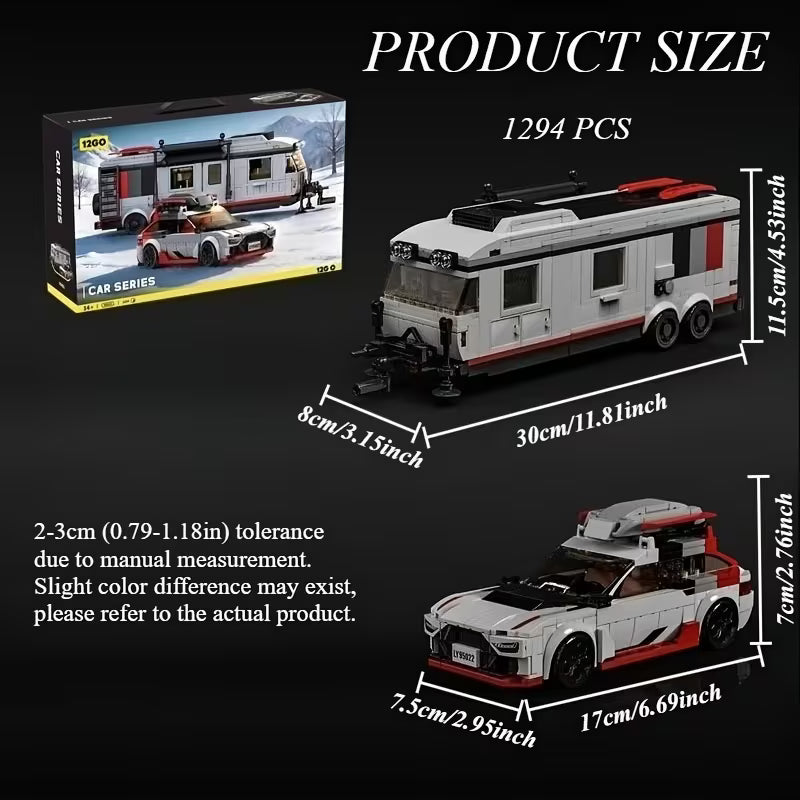 1294PCS Camper Trailer & Supercar Building Blocks Set