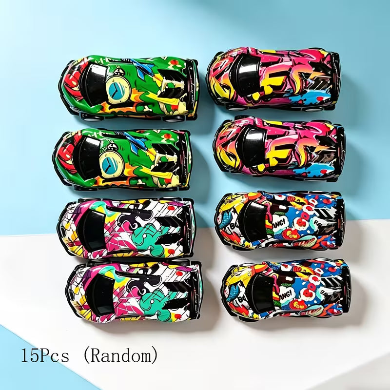 15Pcs Camo Pull-Back Alloy Racing Cars, Random Colors, Party Favor Toys