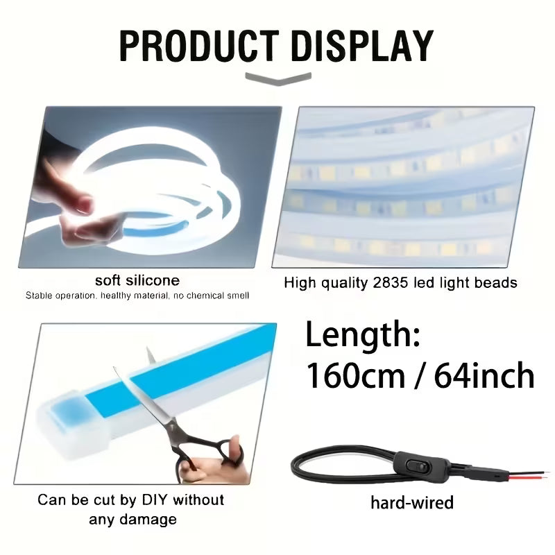 Car Front Cover Light, Car Decorative Light, Car Neon Light Engine Hood Light Strip