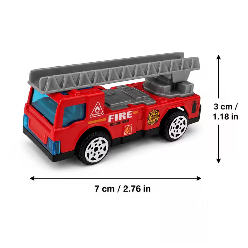 Mini Alloy Engineering and Rescue Vehicle Toy Set, Fire Truck, Ambulance and Off-Road Cars
