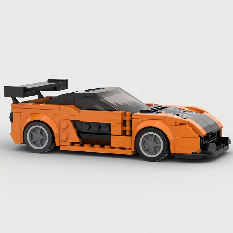 276pcs Orange Assemble Classic Car Model Building Blocks, Speed Super Vehicle Racer Bricks, Christmas Thanksgiving Day Gift Toy