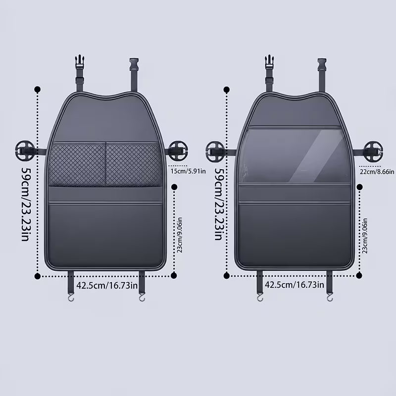 2-Pack Car Seat Back Organizer with Tablet Pocket, Kick-Proof Car Seat Back Storage Bag, PU Material Vehicle Storage Organizer,