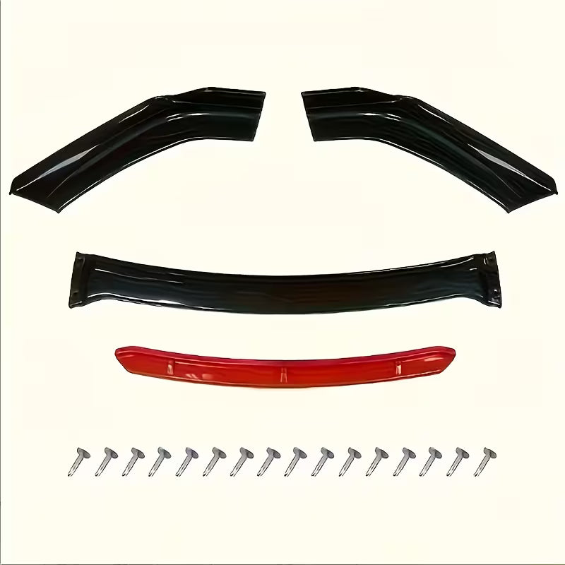 4pcs/Set Material Car Front Lip Spoiler Kit - Stylish Appearance Upgrade, Small Vehicle Bumper Modification Additions