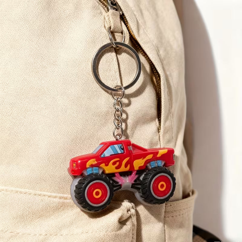 6Pcs Cartoon Truck Keychains, Racing-Themed PVC Off-Road Vehicle Charms