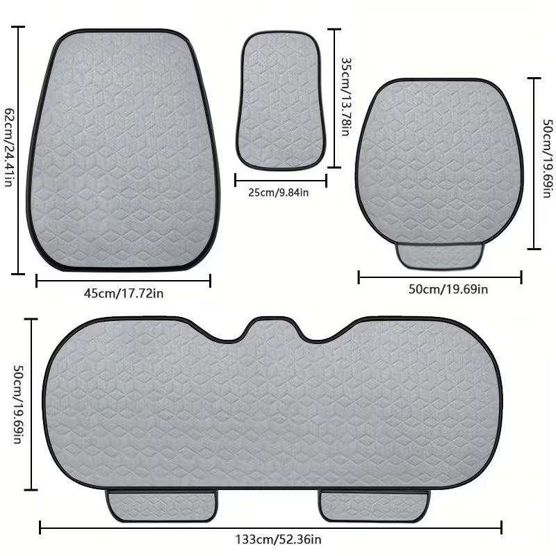 Full Set Car Seat Covers for 5 Seats, Front & Rear Seat Covers, Cool & Breathable Fabric, Universal Fit