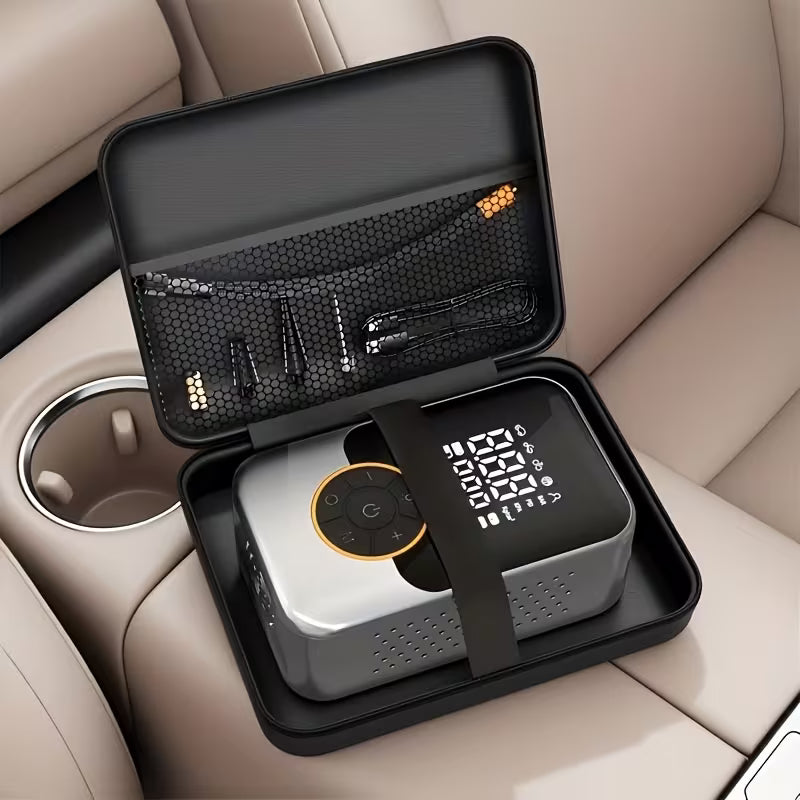 Suitu Handheld Wireless Car Tire Inflator, USB Rechargeable Cordless Air Compressor, Portable Storage Bag