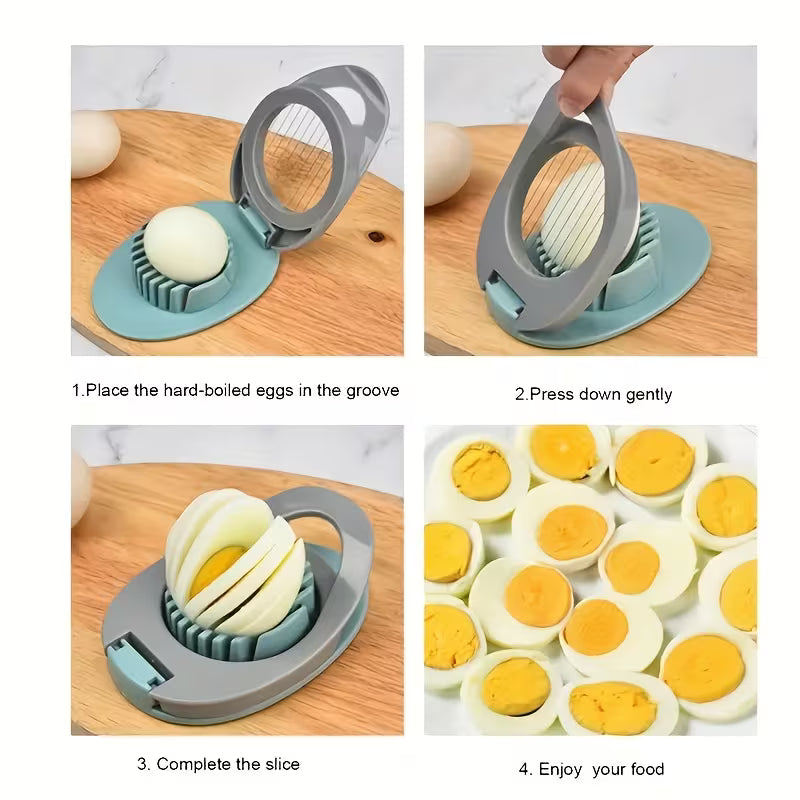 1pc Stainless Steel Egg Slicer, Multifunctional Kitchen Gadget, Manual Cutter for Eggs & Fruits