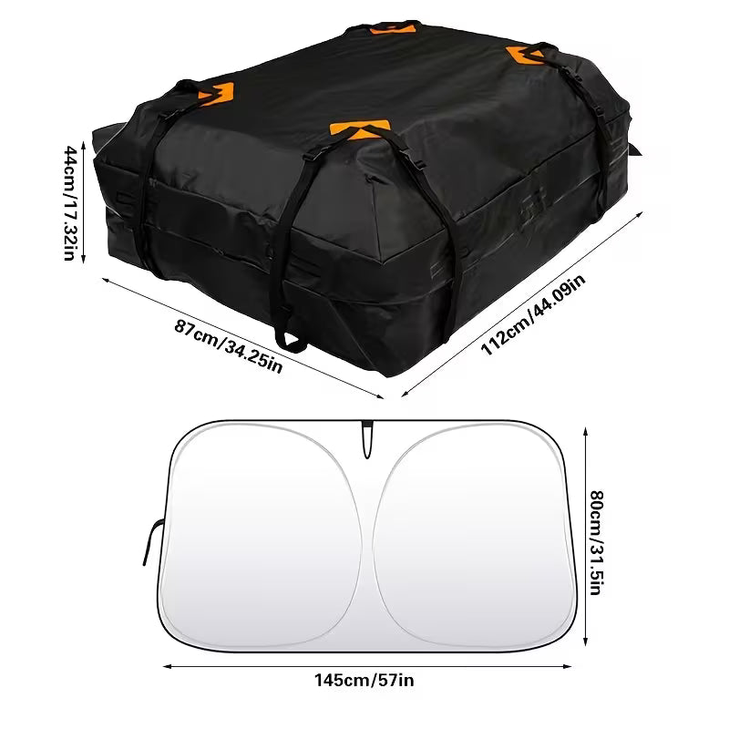 Outdoor Luggage Rooftop Bag, Waterproof 425L Thick Oxford Cloth, 10000mm Water Pressure, Anti-Slip Mat