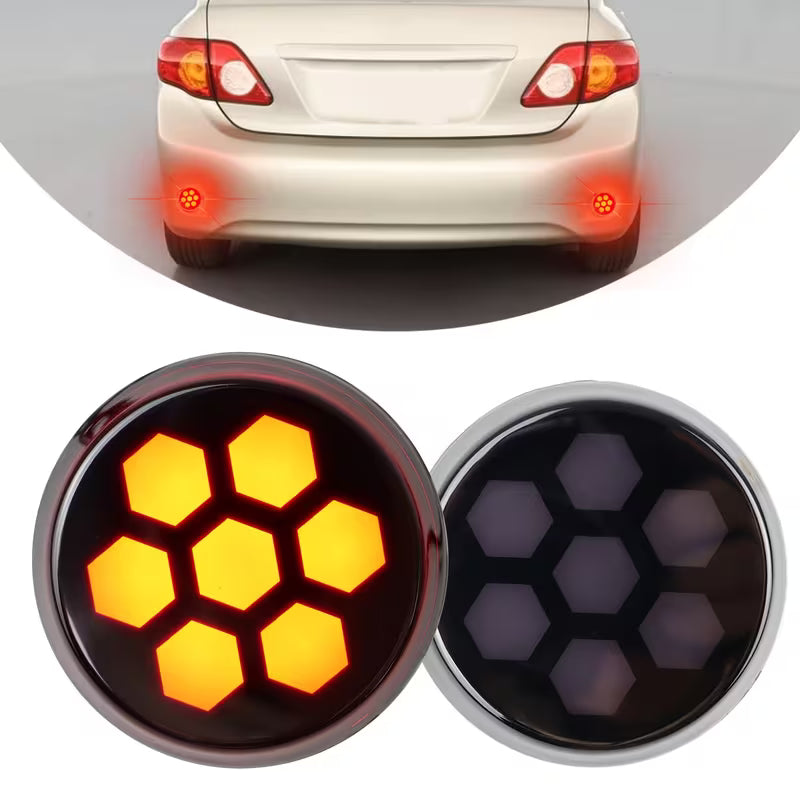 2pcs Smoked LED Rear Bumper Reflectors Fog Brake Tail Light Lamps Compatible with for TOYOTA for SCION IQ 2011-2016, Sienna 2011, Corolla 2009-2010