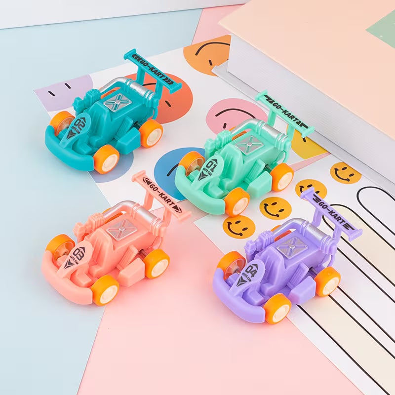 15PCS Colorful Pull Back Go-Kart Cars for Kids, Battery-Free Toy Cars