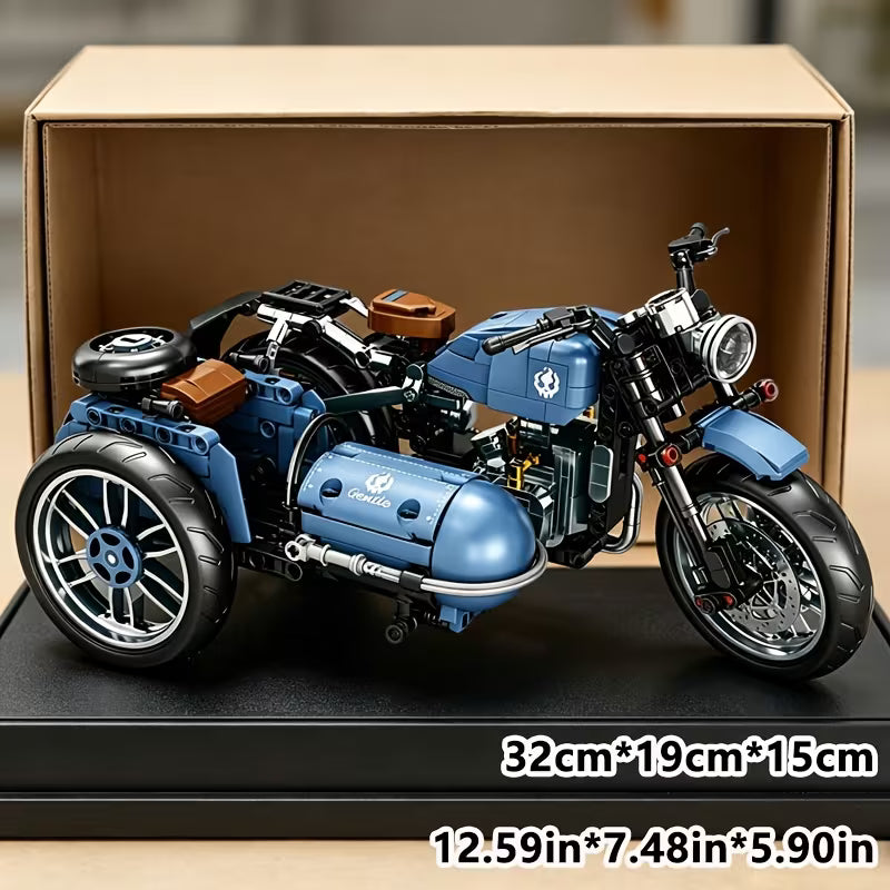 [Boys' Birthday Gift] Retro Tricycle Motorcycle Building Blocks