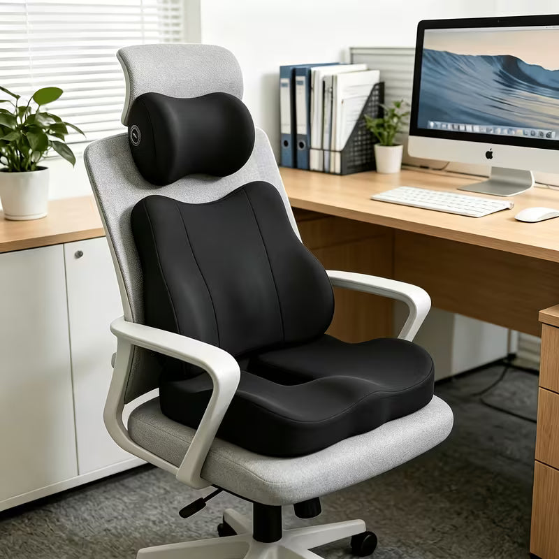 3pcs Large Size Car Seat Cushion Lumbar Headrest Car Cushion Waist Support Set, Cushion, Chair Pad Office Chair Car Seat Office Multi-Scene Use