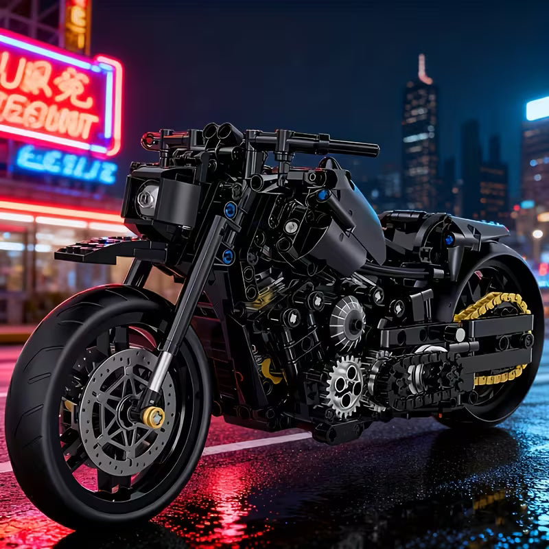 1000+Pcs Vintage Motorcycle Building Blocks  Christmas, Halloween, Thanksgiving And Birthday Surprise Gift