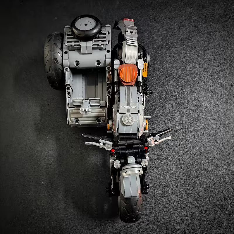 Retro Three-Wheel Motorcycle Building Blocks