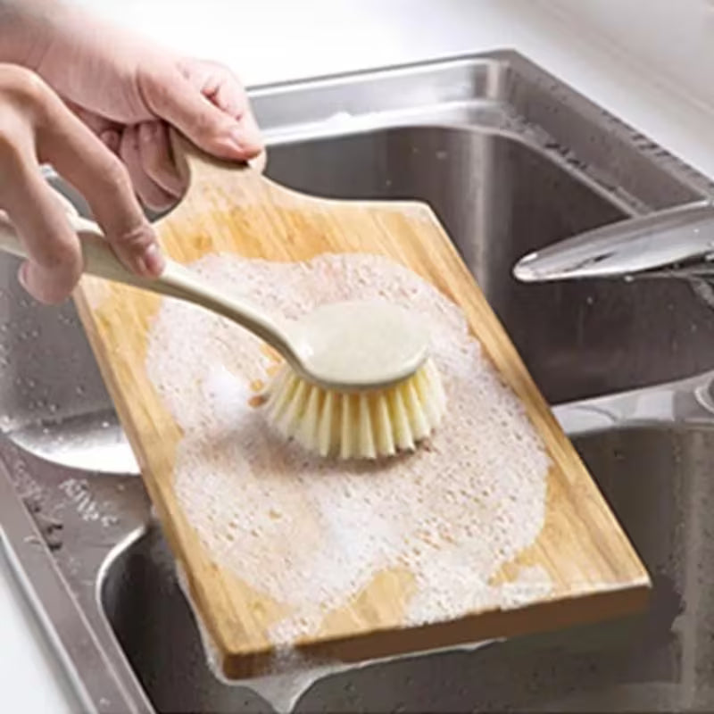 3pcs Kitchen Cleaning Brush, Long Handle Pan Pot Brush, Multifunctional Dish Washing Brush, Stain Removal