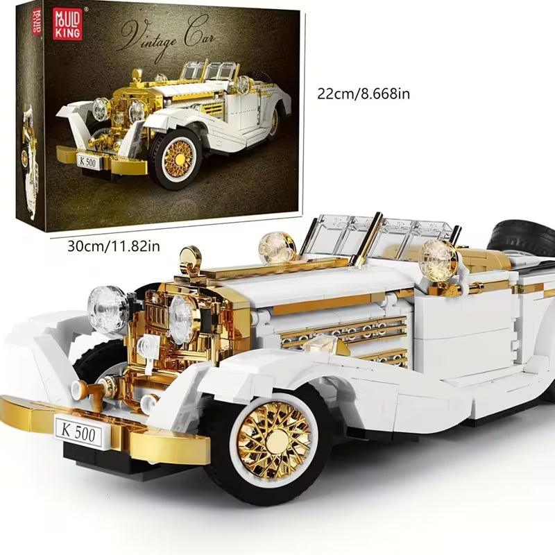 1000PCS Retro Classic Car & Motorcycle Building Set Home Decoration Ornaments, Birthday, Christmas, Halloween, Thanksgiving Toy Gifts