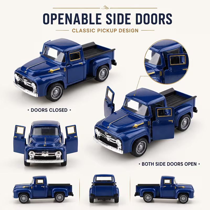 [Best Gifts] 2pcs Classic Retro Alloy Cars, 1:38 Scale Toy Cars, Desktop Decorations, Best Gifts, Pearlescent Packaging