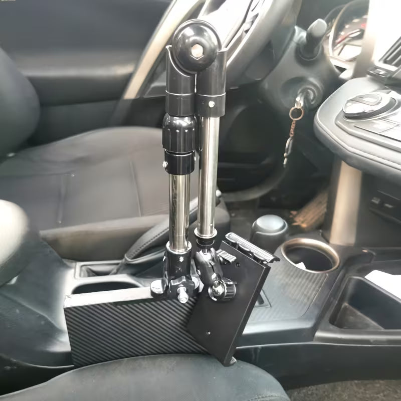 Car-Mounted iPad Tablet Holder, Front & Rear Seat Tablet Clamp, Foldable & Retractable Phone Holder