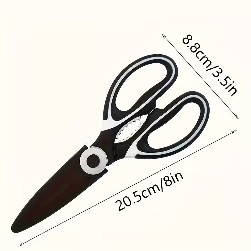 Durable Stainless Steel Kitchen Scissors, Multifunctional Food Scissors for Duck, Fish, Meat & Chicken Bones, Perfect for BBQ & Home Use