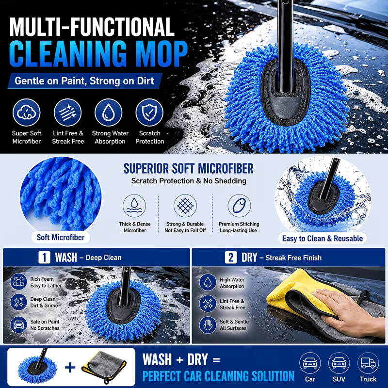 46PCS Car Cleaning Kit, Car Detailing Tools Set with Handheld Vacuum