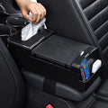 3pcs Car Storage Set: 1 Multifunctional Armrest Storage Box And 2pcs Car Hooks. The Organizer Features Storage Space, Cup Holder And Tissue Slot,