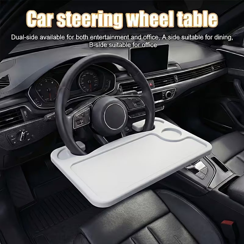 [Multi-Function Tabletop] 1pc Car Steering Wheel Multi-Function Large Tabletop, Suitable for Laptop Office Work,