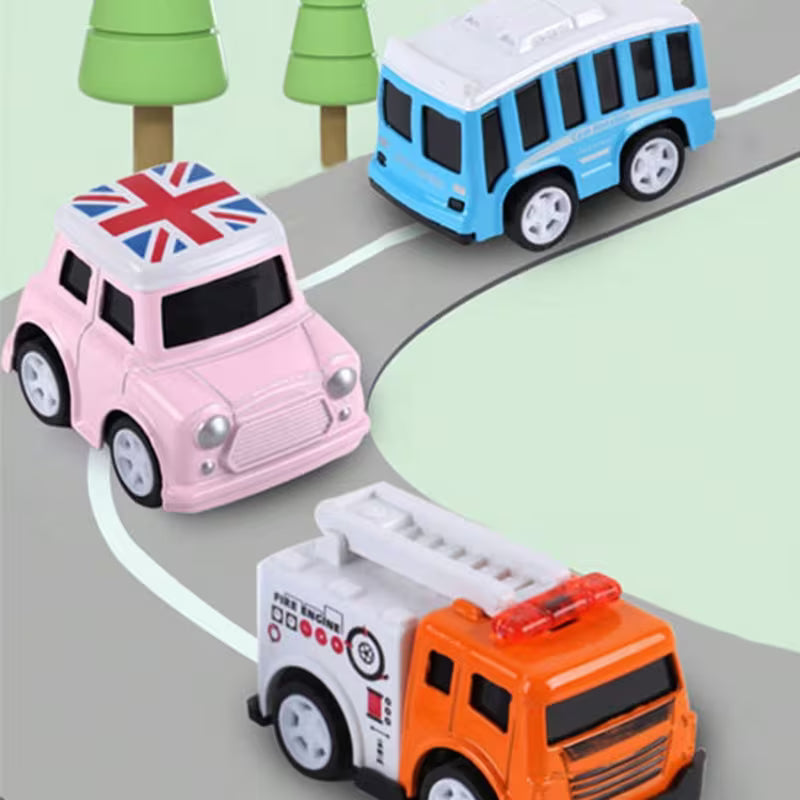 12pcs/Set Classic Car Toy Simulation Alloy Cartoon Car Toy Model Educational Toy for Kids Boys