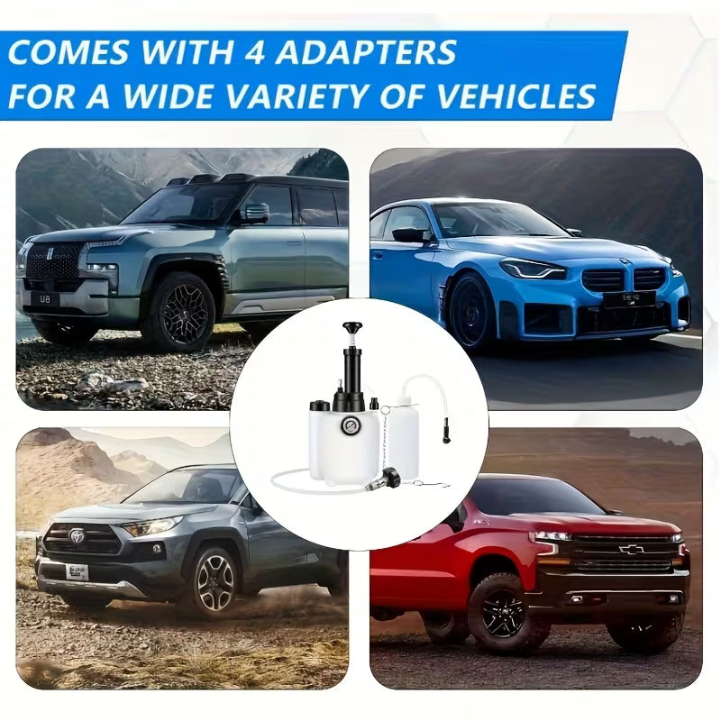 Three-Liter Manual Brake Oil Replacement Kit with Four Different Adapter Models, Suitable for Most Car Models, Simple And Quick