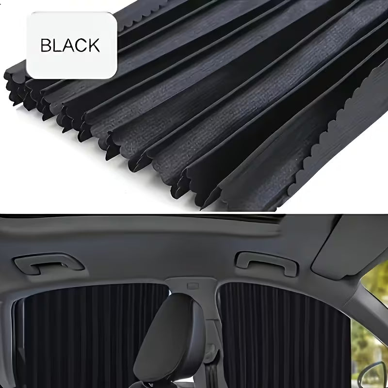 4pcs Universal Fit Adjustable Track Car Window Shades - Quick Install UV Blocking Privacy Protection for Camping & Daily Use