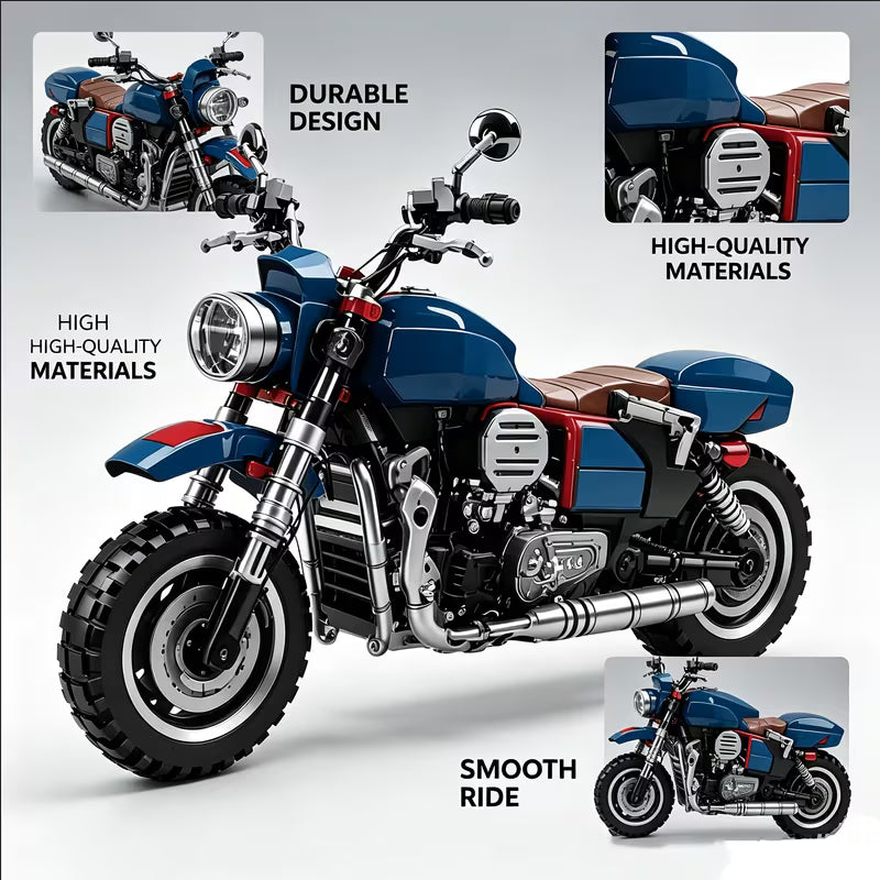 DIY Motorcycle Building Blocks Kit ABS Challenge Collection Gift