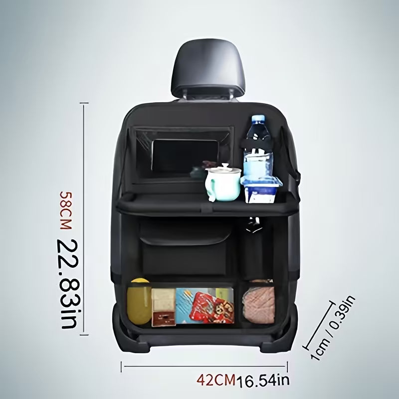 1pc Oxford Car Seet Organizer,Car Storage Bag with Tray Dining Table, Dirty Resistant And Wear Resistant-Suitable for Snacks And Toys