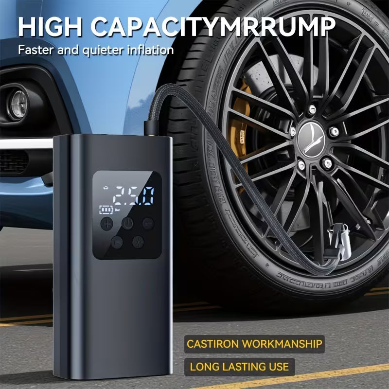 ortable Car Tire Inflator • Large Air Compressor with Type-C Fast Charging Cable • LED Light, Digital Display • Suitable for Cars, Motorcycles, Bicycles, Balls • Tire Inflator for Car,