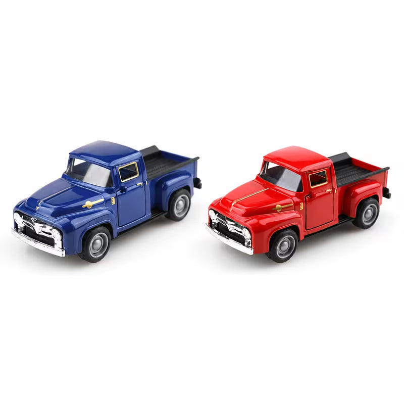 [Best Gifts] 2pcs Classic Retro Alloy Cars, 1:38 Scale Toy Cars, Desktop Decorations, Best Gifts, Pearlescent Packaging