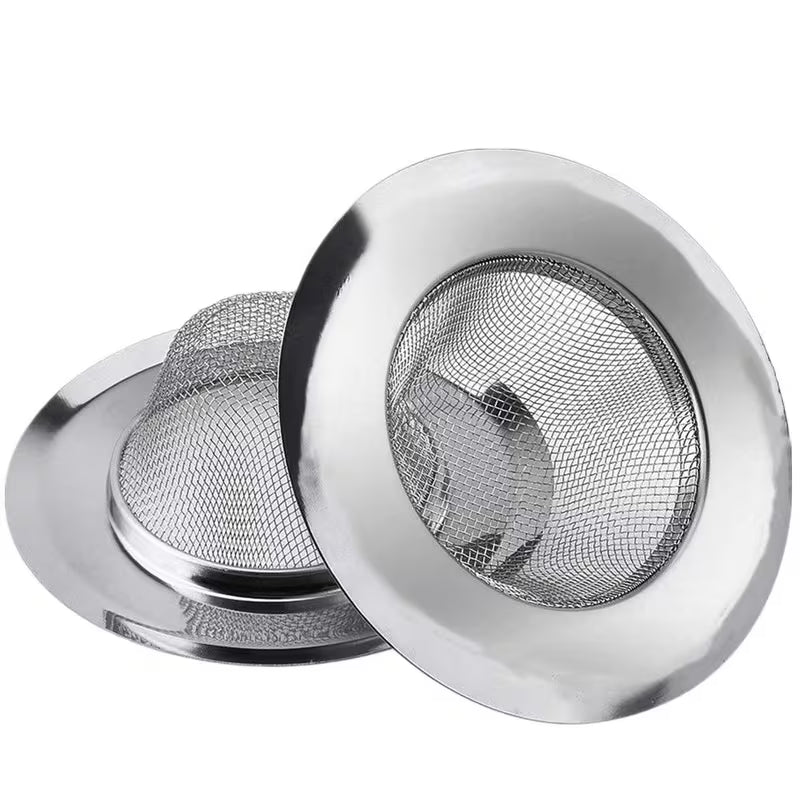 2-Pack Sink Filter for Most Sink Drains, Stainless Steel Mesh Drain Covers, Wide-Rim Fine Mesh, Durable & Rustproof