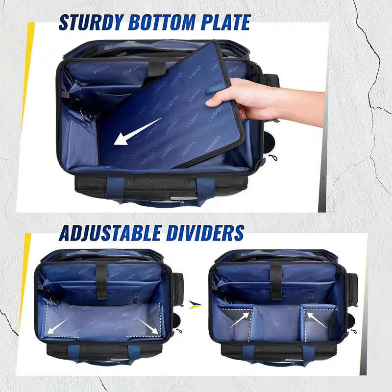 Extra Large Car Front Seat Organizer, MOLLE Pouch & 15.6 Inch Laptop Compartment, Multi-Pocket Utility Tote