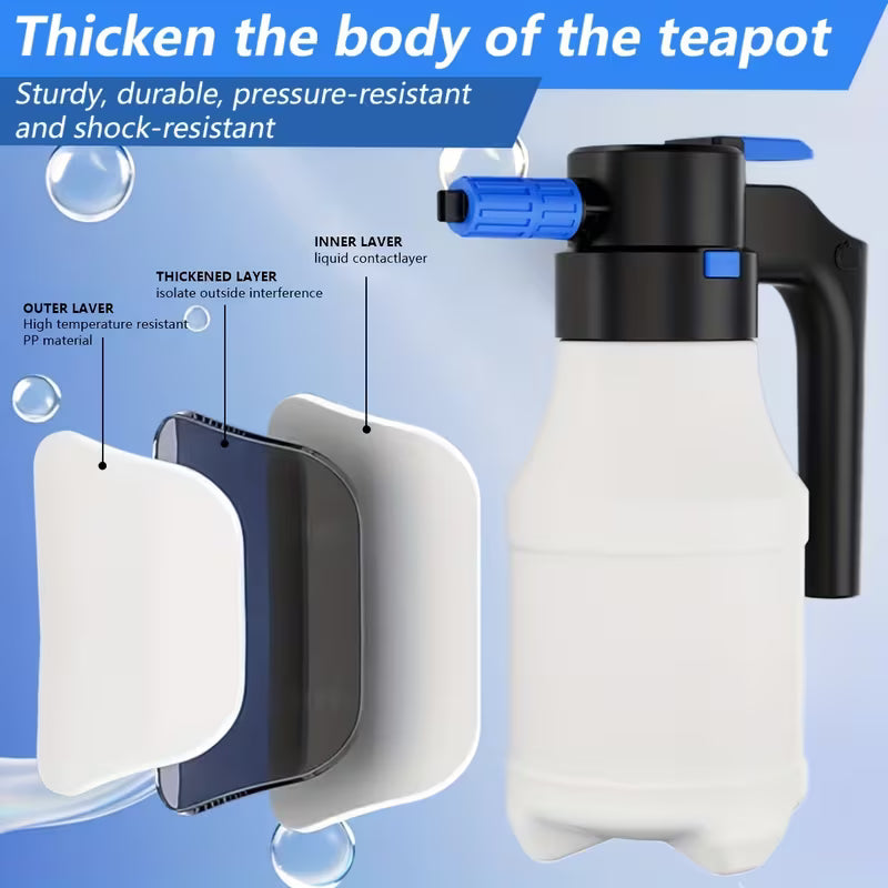 1.5-Liter Rechargeable Car Foam Sprayer, Electric Vehicle Foam Spray Bottle, Handheld Battery-Powered Foam Sprayer