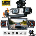 [1080P, 720P] 4-Channel Dash Cam: 1080P Front + 720P Other Channels, Night Vision, Loop Recording, G-Sensor, Parking Monitor (Hardwire Kit Required),