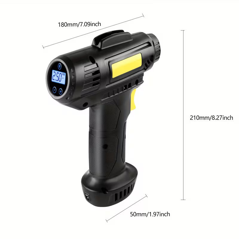 1pc Portable Air Compressor & Inflator, Cordless Tire Inflator, 150PSI