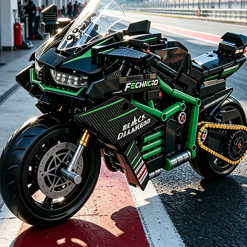 Night Phantom Motorcycle Building Blocks Toy