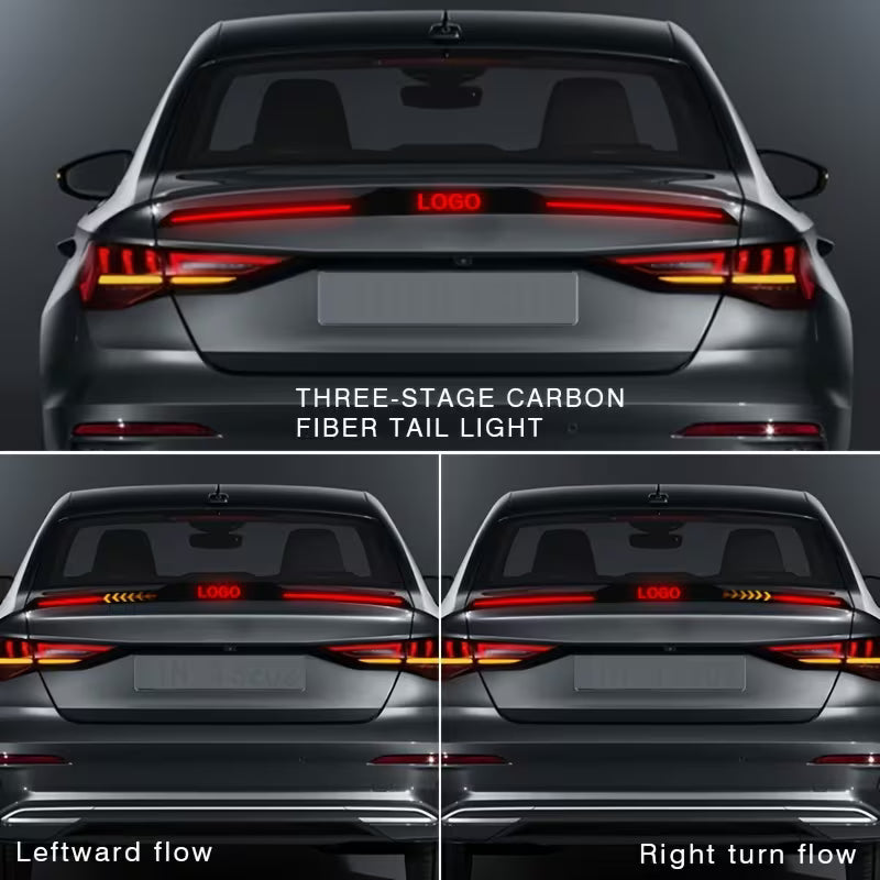 Car Spoiler Brake Light Strip, Universal Rear Spoiler Wing with Brake Light, LED Light Exterior Assembly Third Brake Light